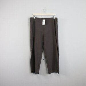 J Jill Slim Leg Cropped Pants Women's 2X Brown Cotton Rayon Stretch Casual 365